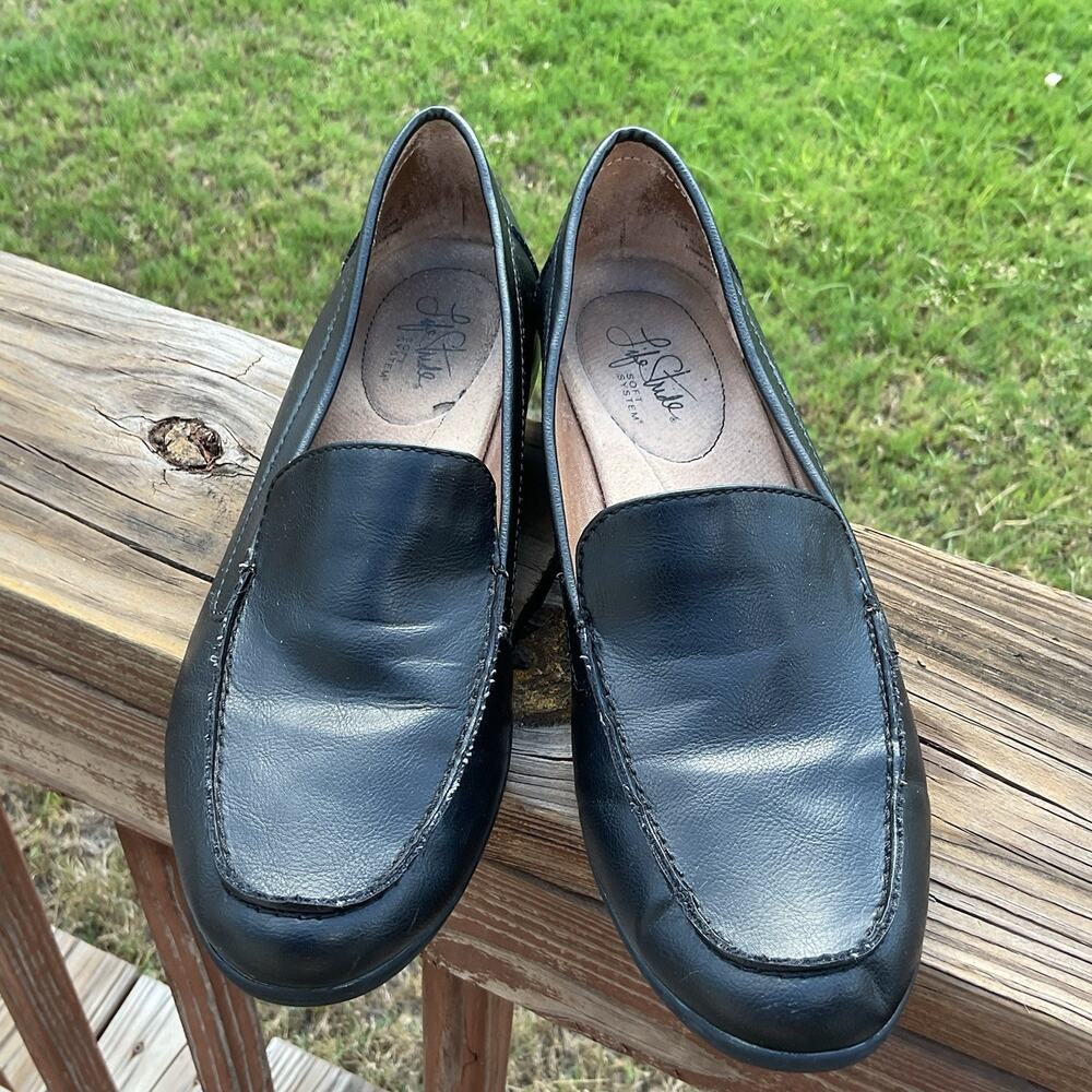 LifeStride Shoes Womens Size 9.5 Black Loafers Comfort Slip On Casual Work
